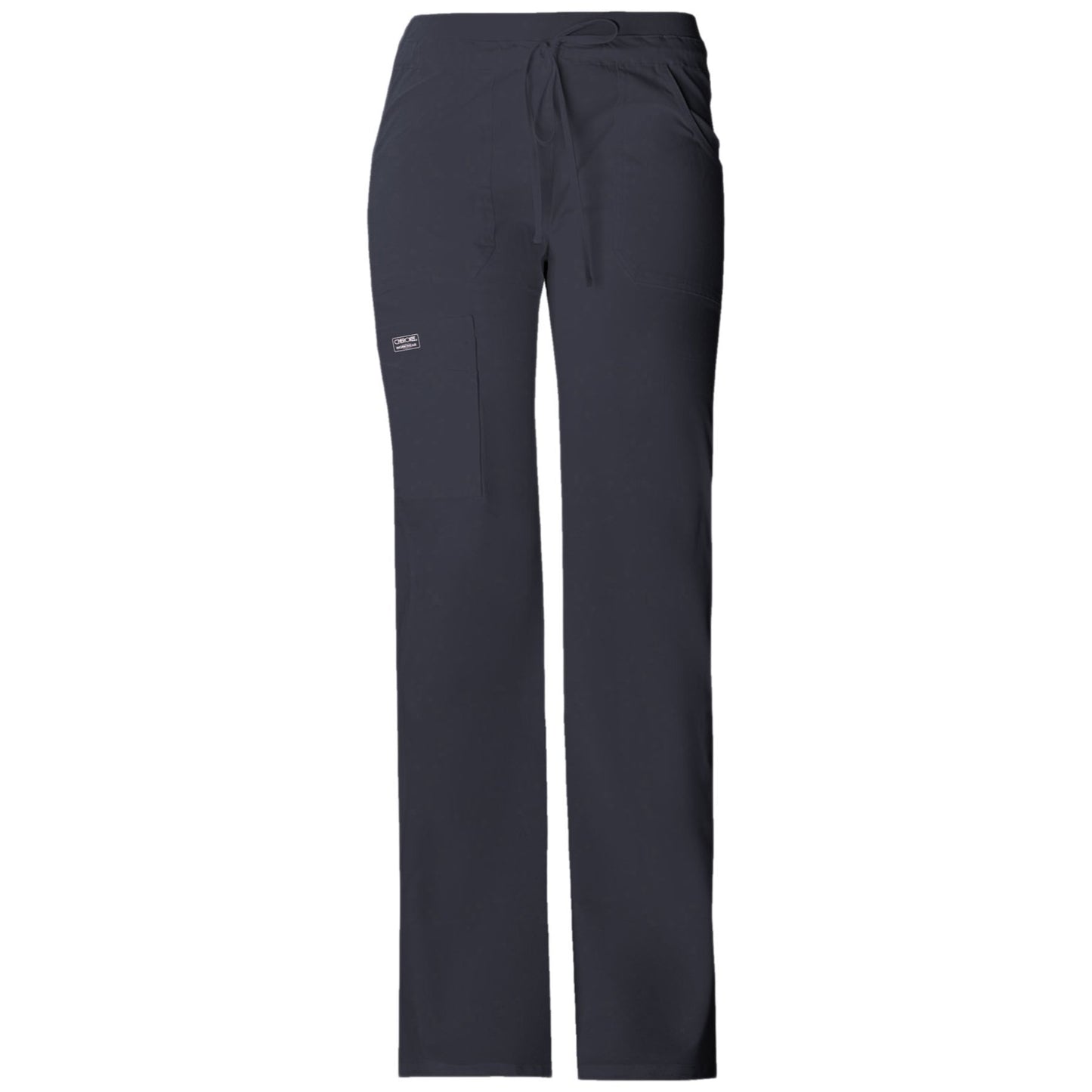 Cherokee Workwear Core Stretch 24001 Scrubs Pants Women's Low Rise Drawstring Cargo Pewter