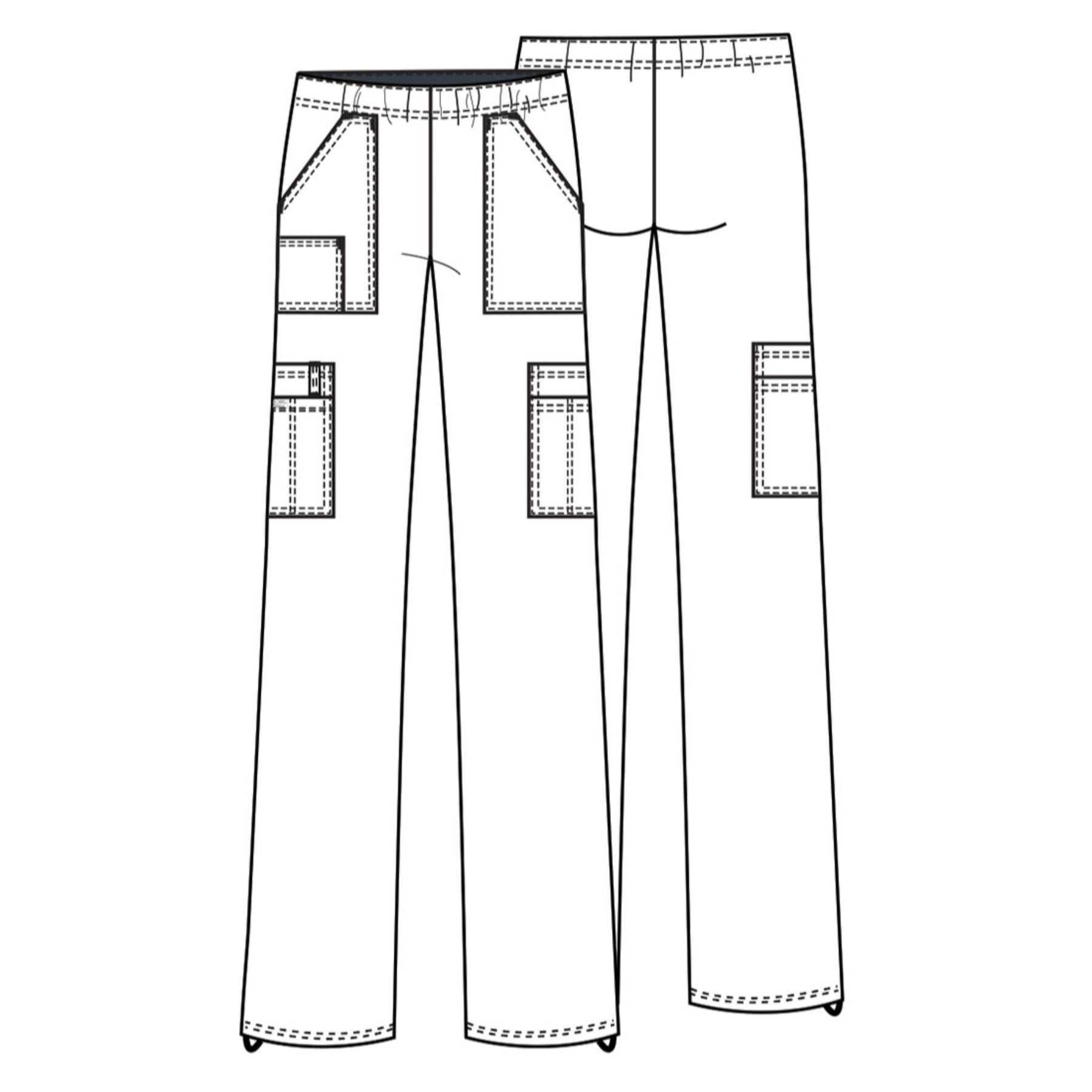 Cherokee Workwear Core Stretch 4005 Scrubs Pants Women's Mid Rise Pull-On Cargo Galaxy Blue 3XL