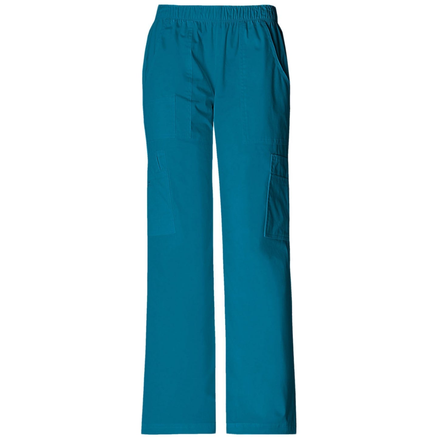 Cherokee Workwear Core Stretch 4005 Scrubs Pants Women's Mid Rise Pull-On Cargo Caribbean Blue