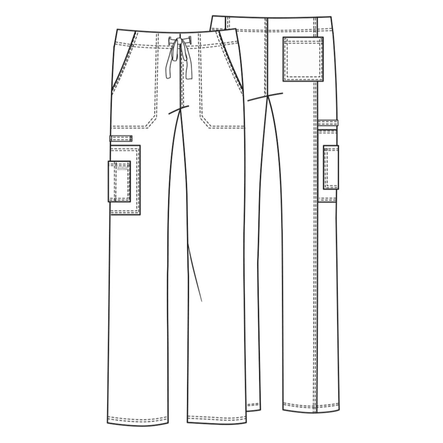 Cherokee Workwear Core Stretch 4043 Scrubs Pants Unisex Drawstring Cargo Galaxy Blue 3XL