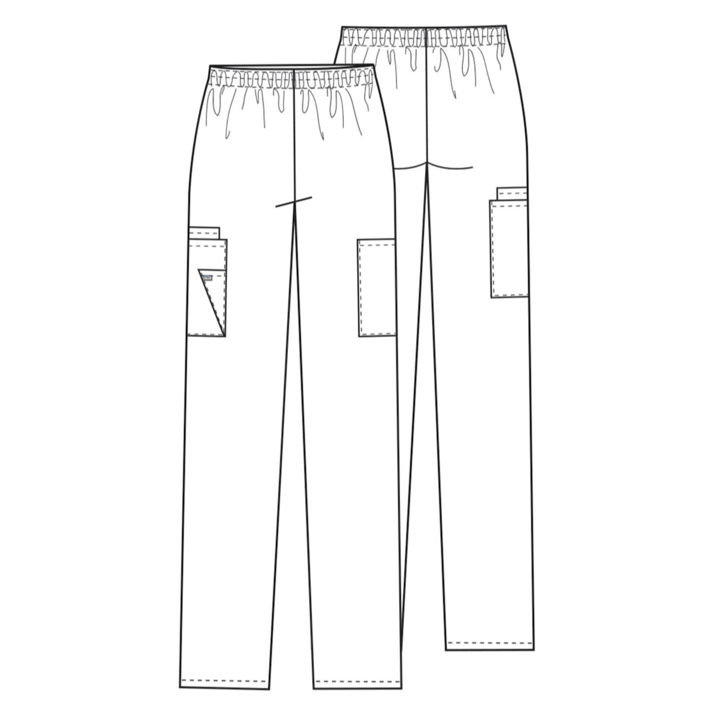 Cherokee Workwear 4200 Scrubs Pants Women's Natural Rise Tapered Pull-On Cargo Caribbean Blue 3XL