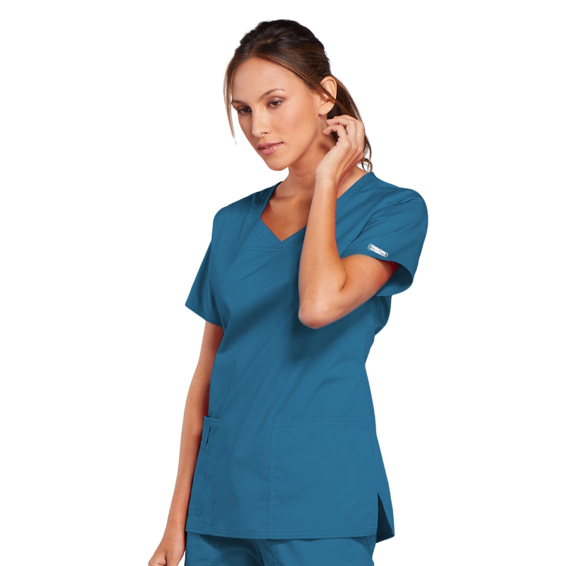Cherokee Core Stretch 4727 Scrubs Top Women's V-Neck Caribbean Blue 4XL