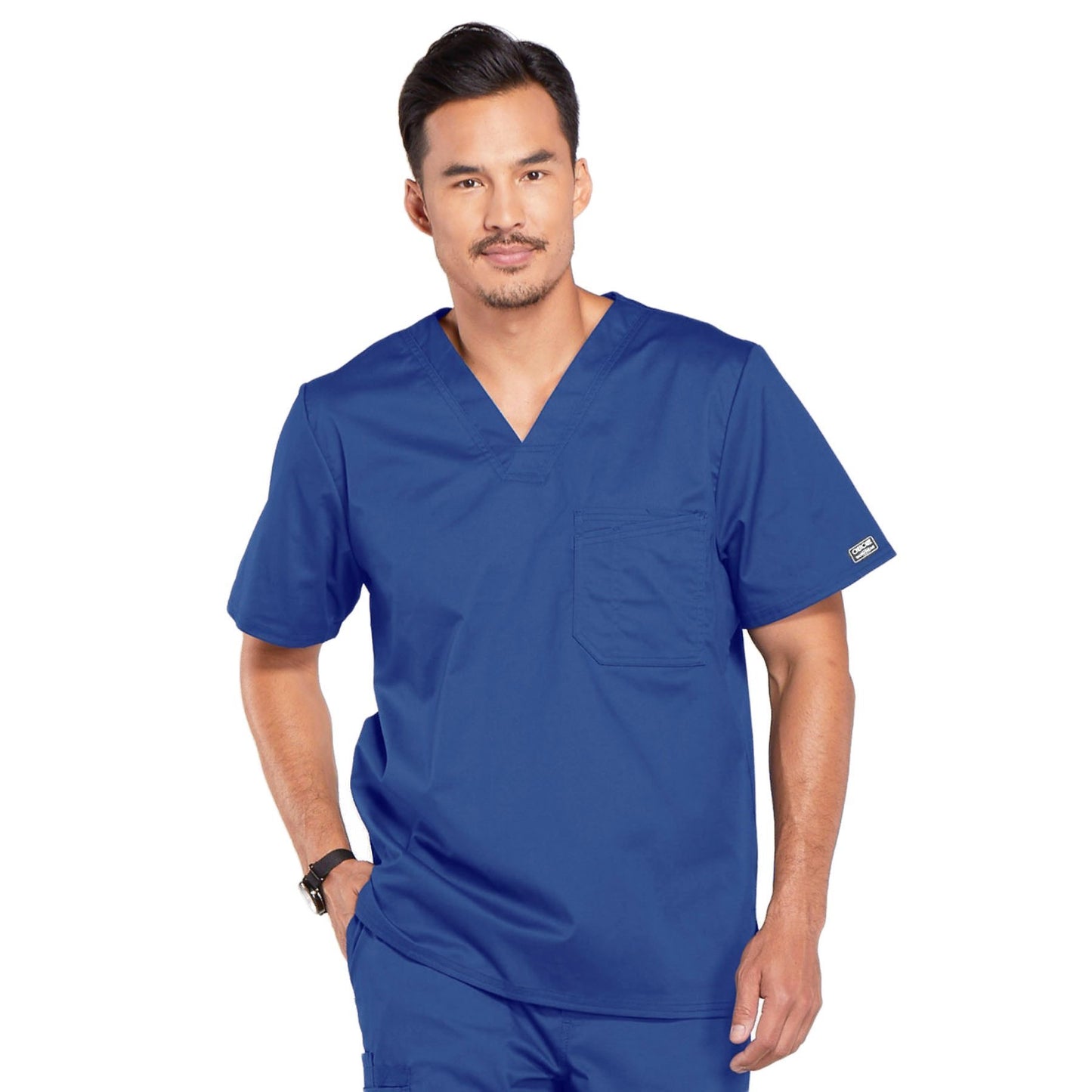 Cherokee Core Stretch 4743 Scrubs Top Men's V-Neck Galaxy Blue