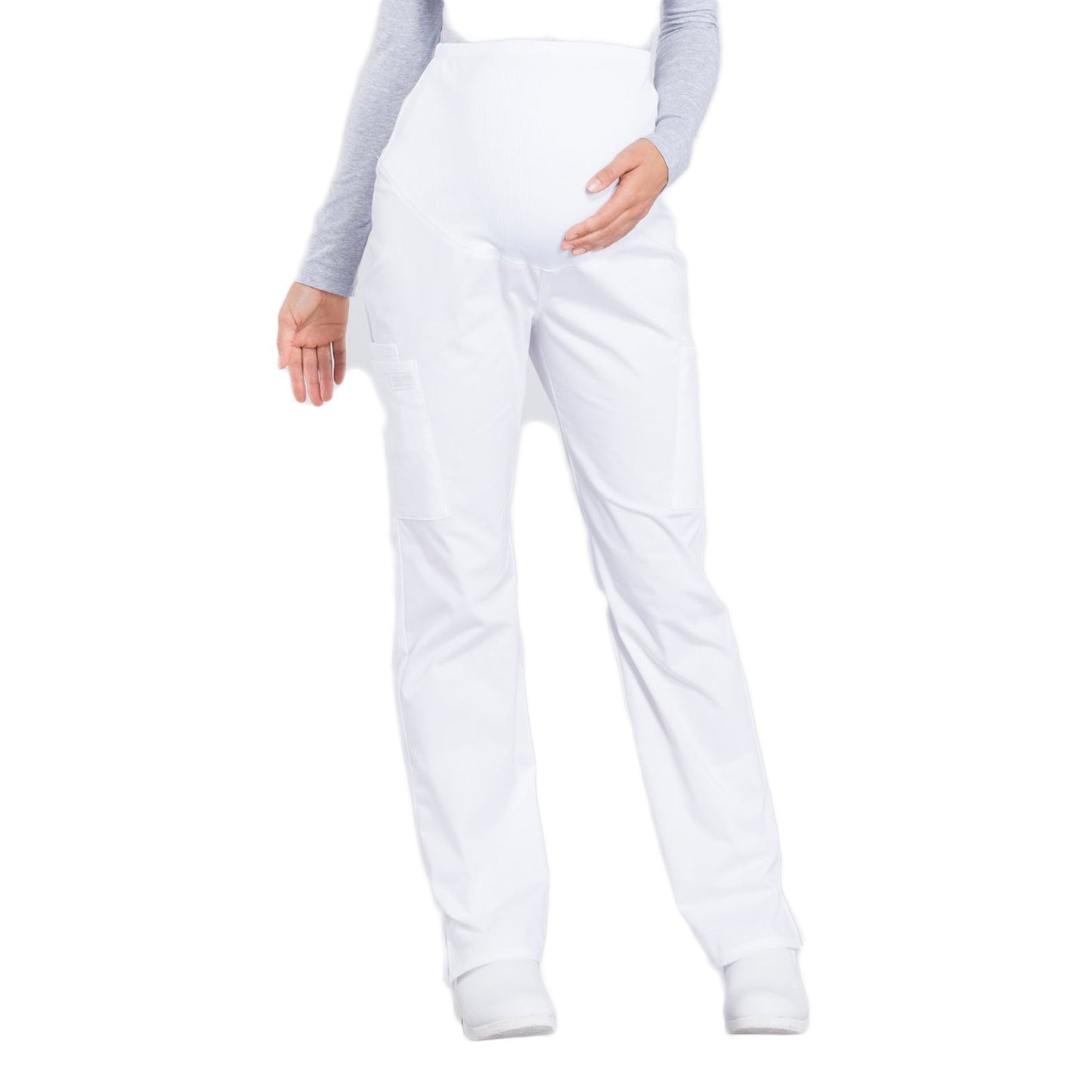 Cherokee Workwear Professionals WW220 Scrubs Pants Maternity Straight Leg White