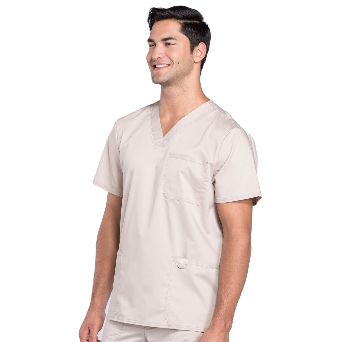 Cherokee Workwear Revolution WW670 Scrubs Top Men's V-Neck Khaki 4XL