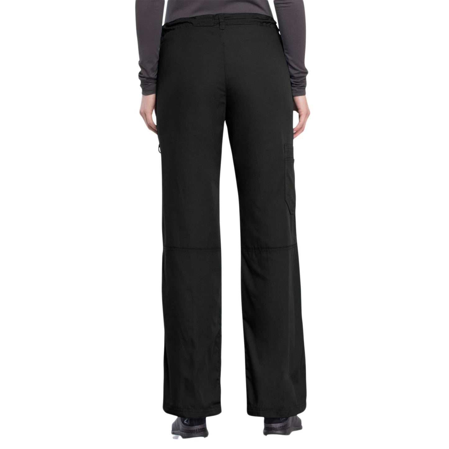 Cherokee Scrubs Pants Cherokee Workwear 4020 Scrubs Pants Women's Low Rise Drawstring Cargo Black