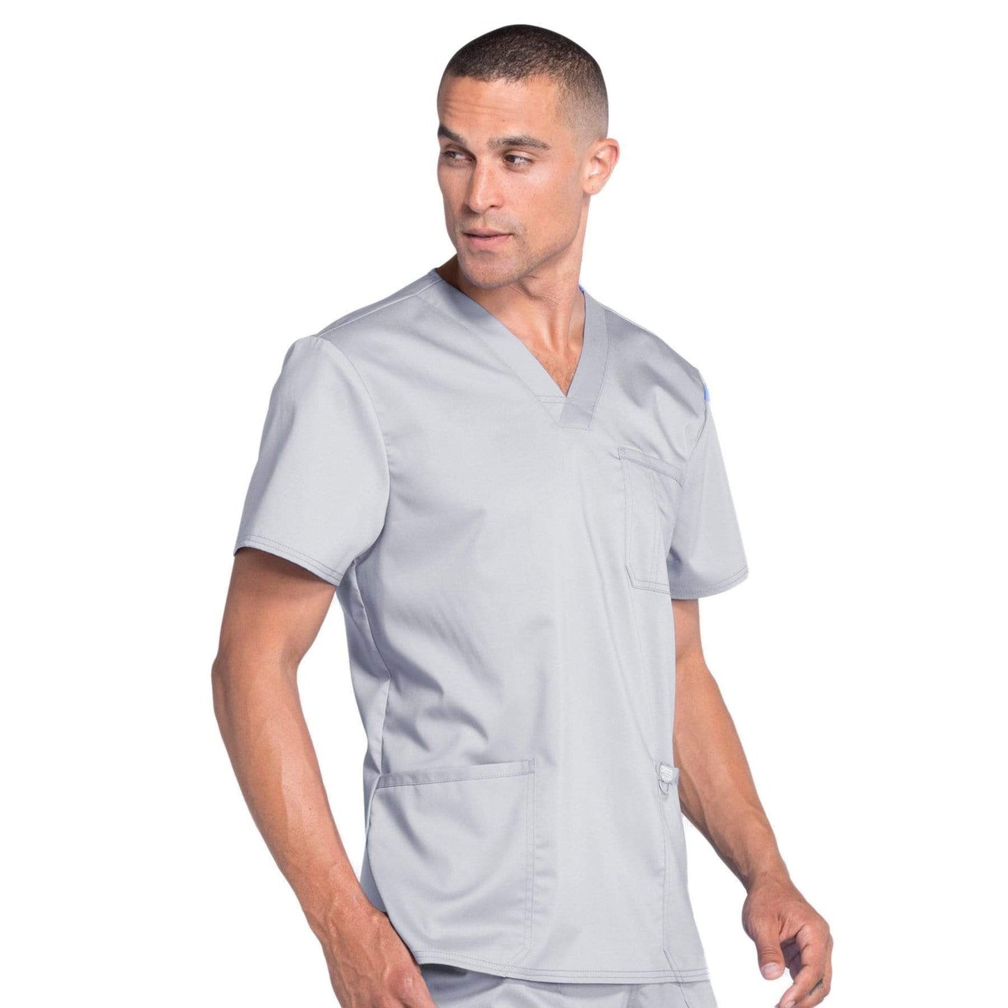 Cherokee Workwear Top WW Revolution Men's Men's V-Neck Top Grey