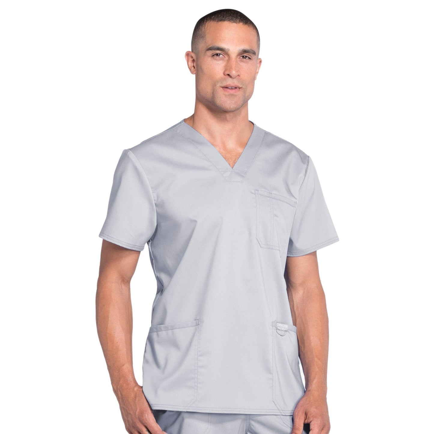 Cherokee Workwear Top WW Revolution Men's Men's V-Neck Top Grey