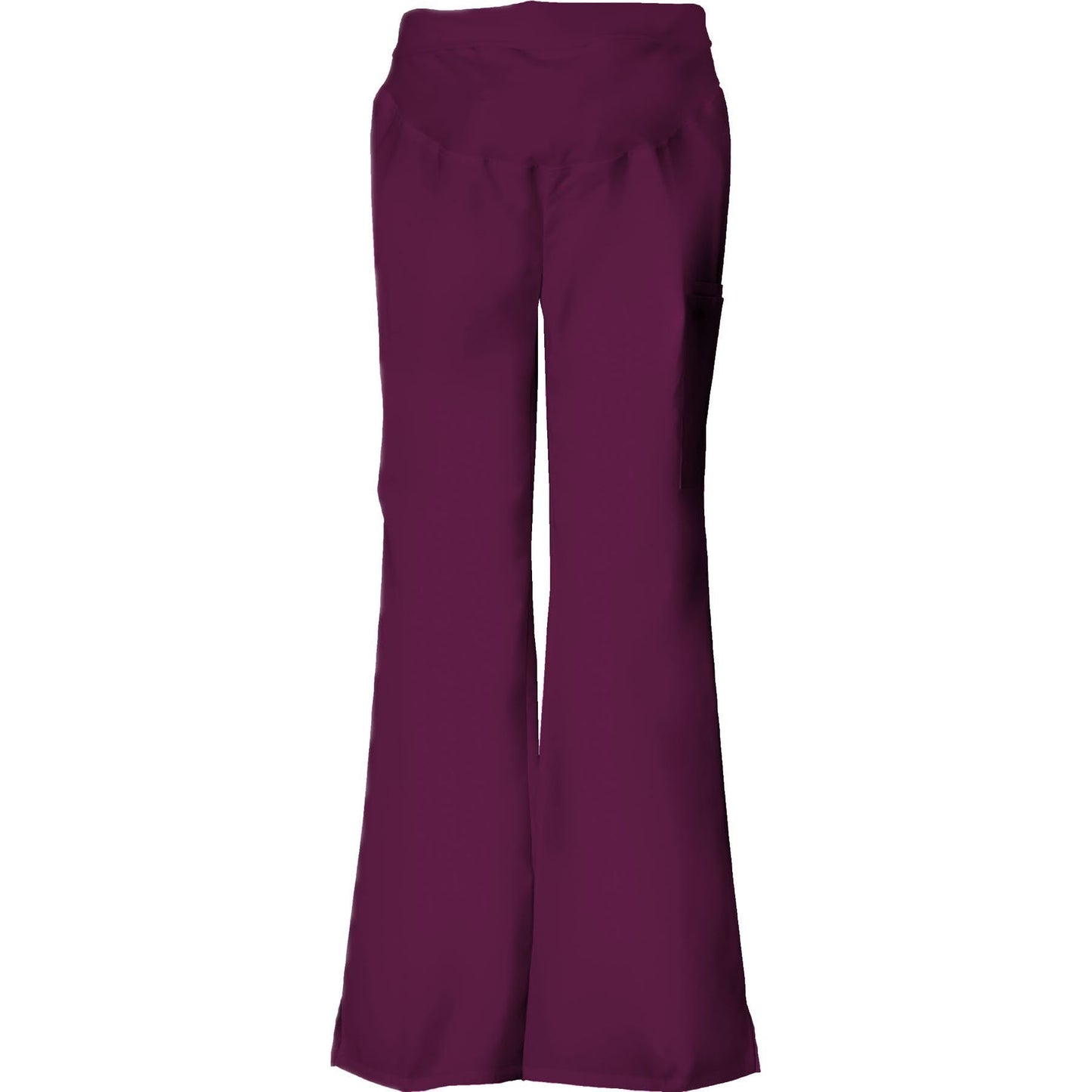 Cherokee Scrub Pants Flexibles Maternity Knit Waist Pull-On Pant Wine Pant
