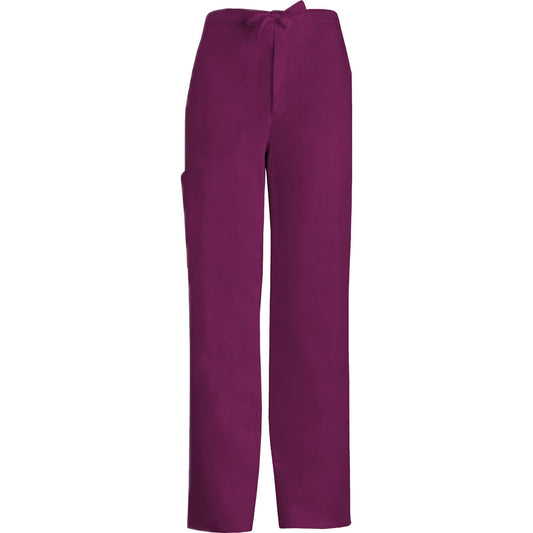 Cherokee Scrub Pants Luxe for Men Fly Front Drawstring Pant Wine Pant