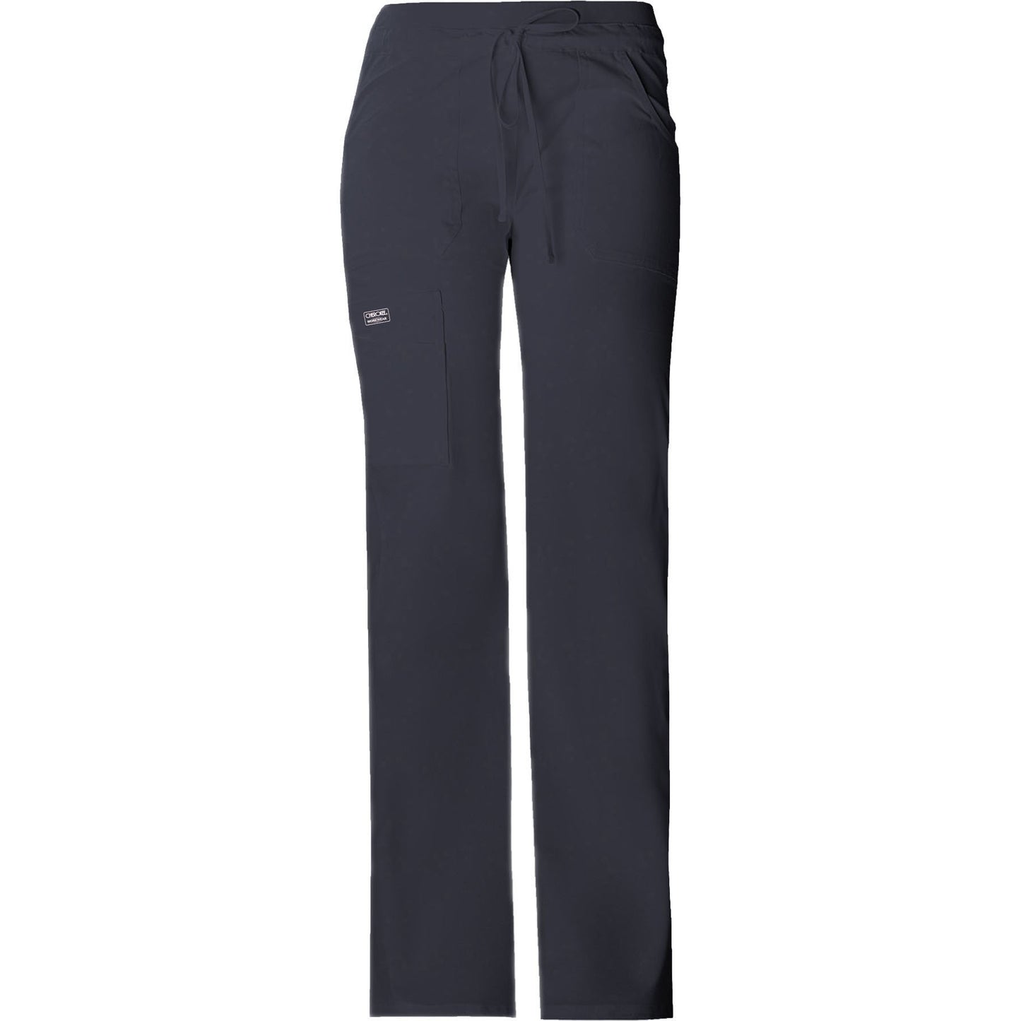 Cherokee Workwear Pant WW Core Stretch Contemporary Fit Low Rise Drawstring Cargo Pant Pewter Pant
