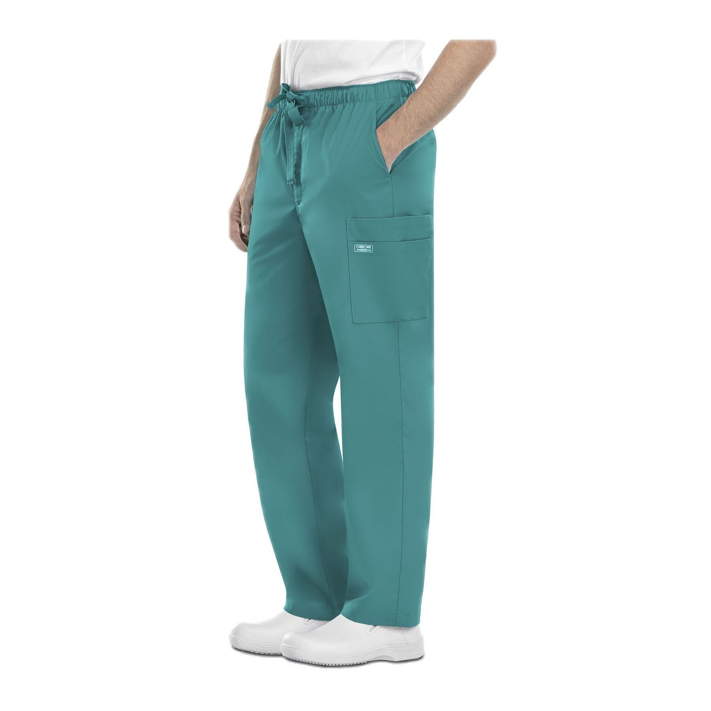 Cherokee Workwear Pant WW Core Stretch Men's Men's Drawstring Cargo Pant Teal Pant