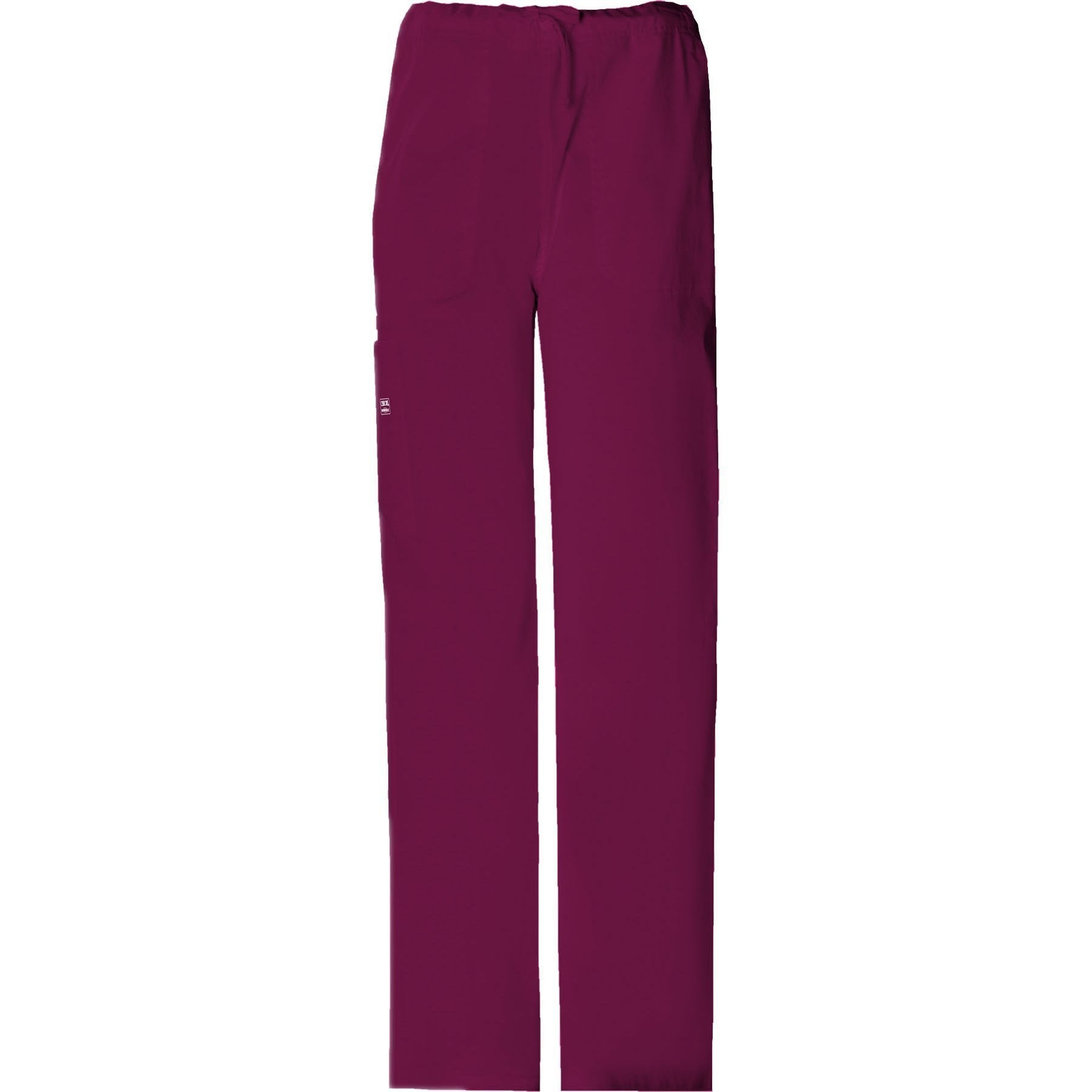 Cherokee Workwear Pant WW Core Stretch Unisex Unisex Drawstring Cargo Pant Wine Pant