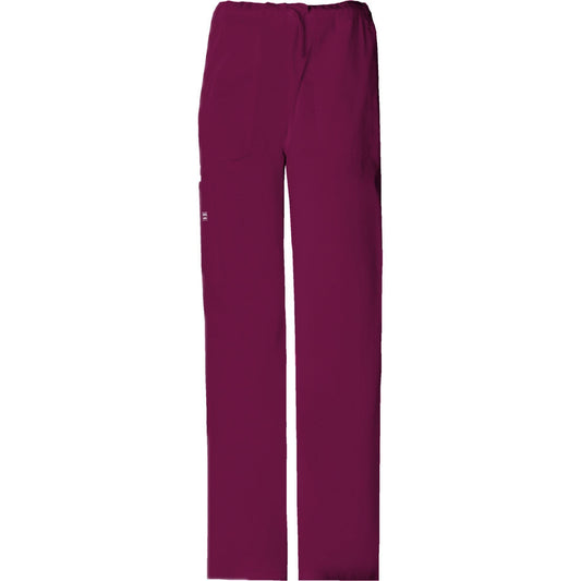 Cherokee Workwear Pant WW Core Stretch Unisex Unisex Drawstring Cargo Pant Wine Pant