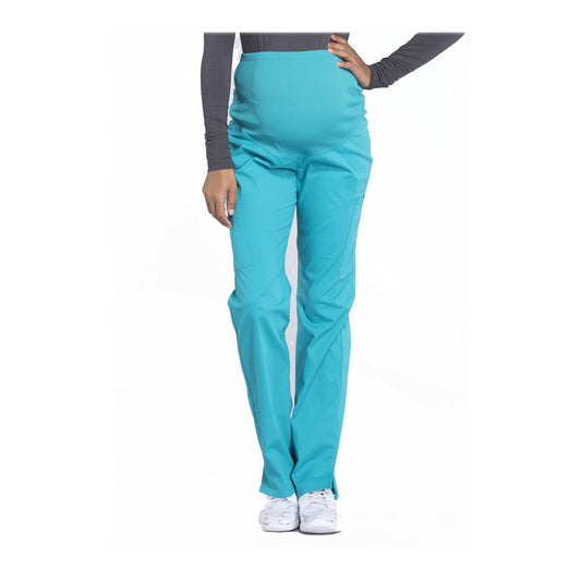 Cherokee Workwear Pant WW Professionals Maternity Straight Leg Pant Teal Pant