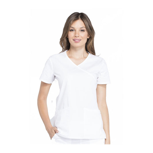 Cherokee Scrubs Workwear WW655 WW Professionals Top Modern Classic White Top