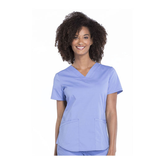 Cherokee Workwear Top WW Professionals V-Neck Top Ciel Blue Top