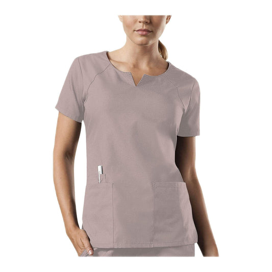Cherokee Workwear Top WW Round Neck Top Khaki Top