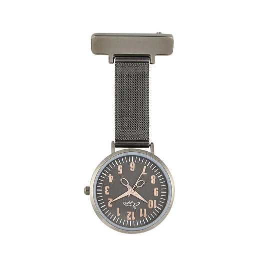 Aurora Rose Gold/Gunmetal Grey Mesh Nurse Fob Watch