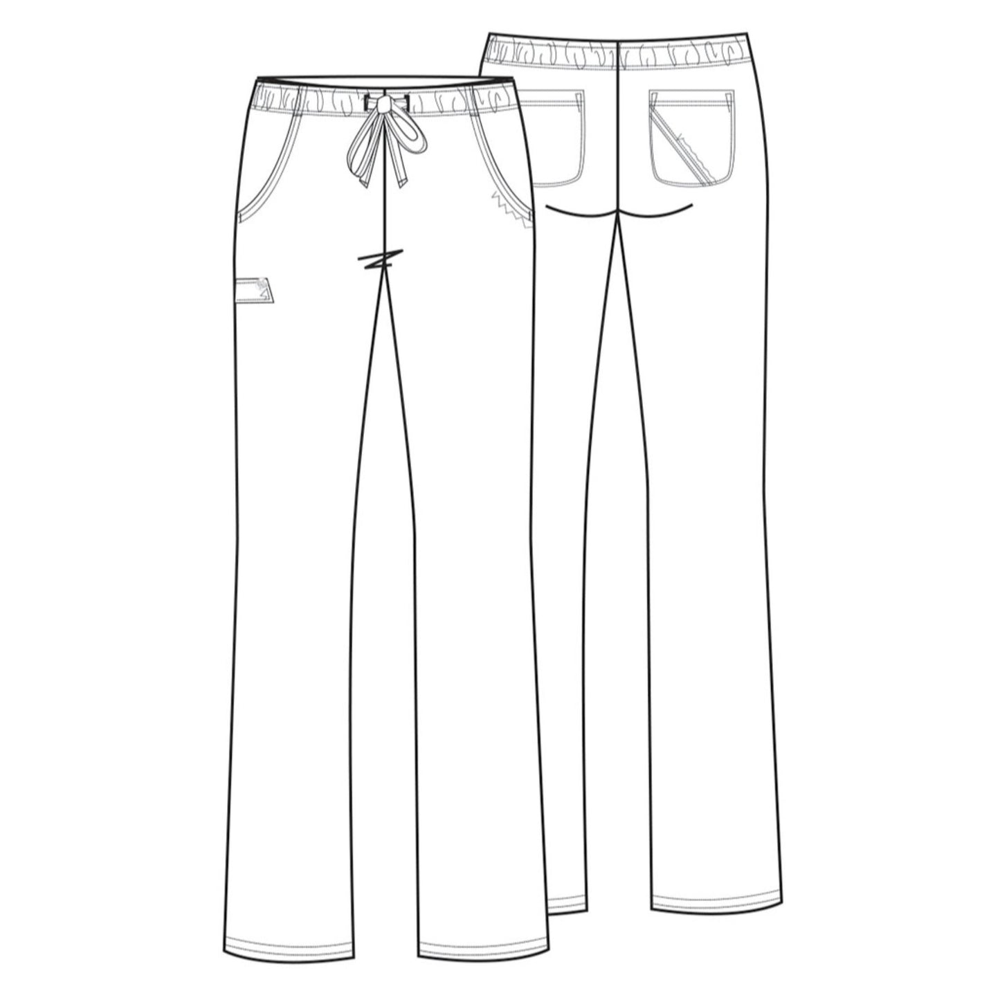 Cherokee Luxe 1066 Scrubs Pants Women's Low Rise Straight Leg Drawstring Galaxy Blue 3XL