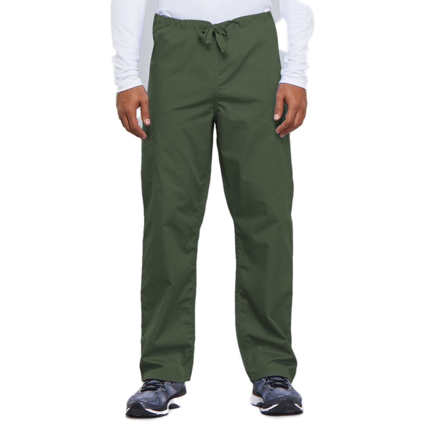Cherokee Workwear 4100 Scrubs Pants Unisex Drawstring Cargo Olive