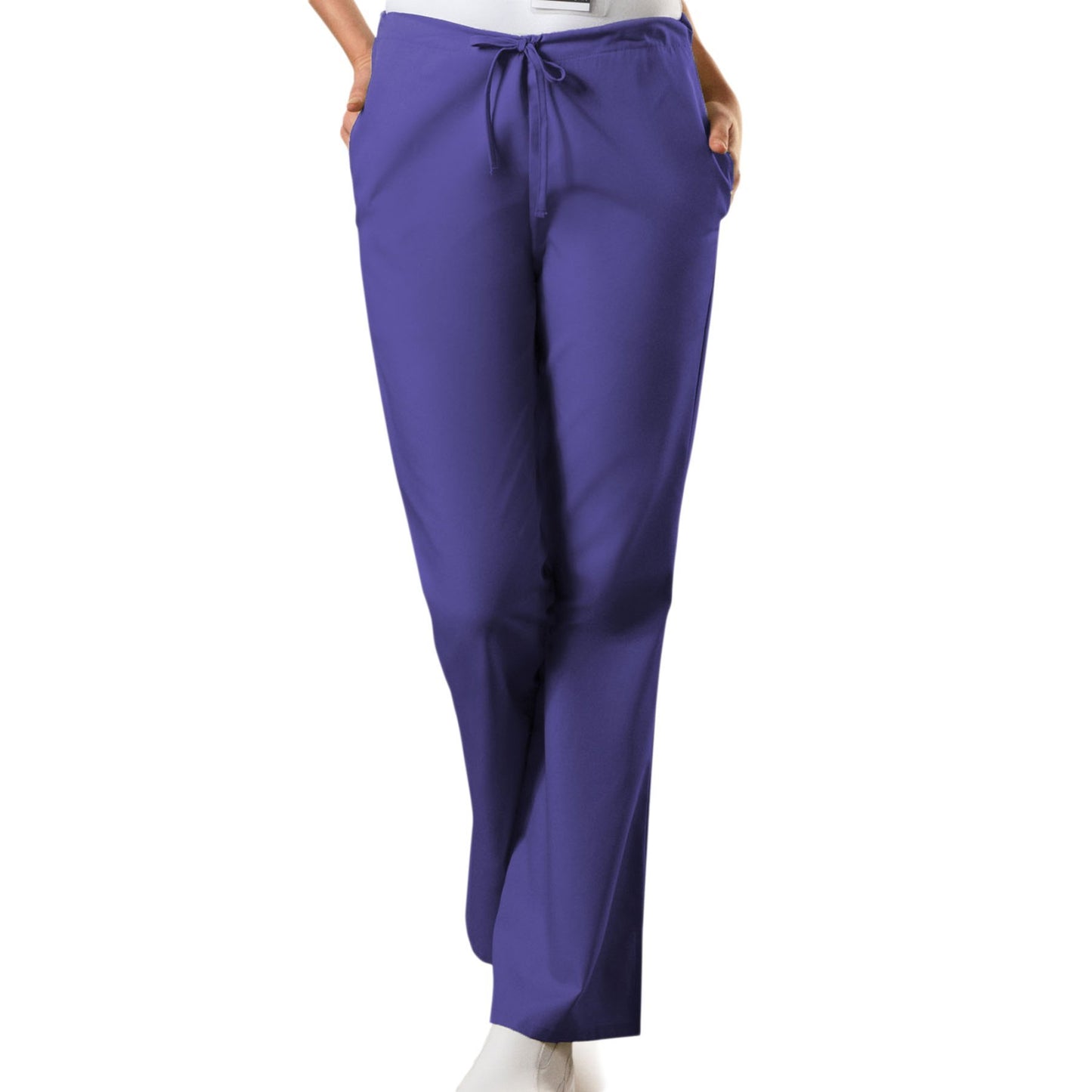 Cherokee Workwear 4101 Scrubs Pants Women's Natural Rise Flare Leg Drawstring Grape