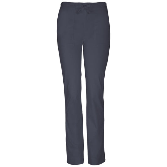 Cherokee Workwear Core Stretch 4203 Scrubs Pants Women's Mid Rise Straight Leg Drawstring Pewter