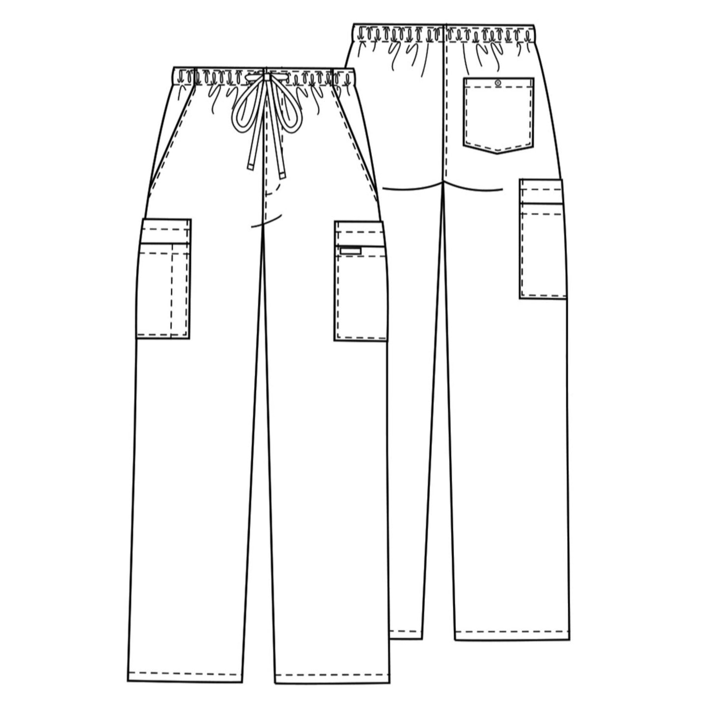 Cherokee Workwear Core Stretch 4243 Scrubs Pants Men's Drawstring Cargo Caribbean Blue 3XL