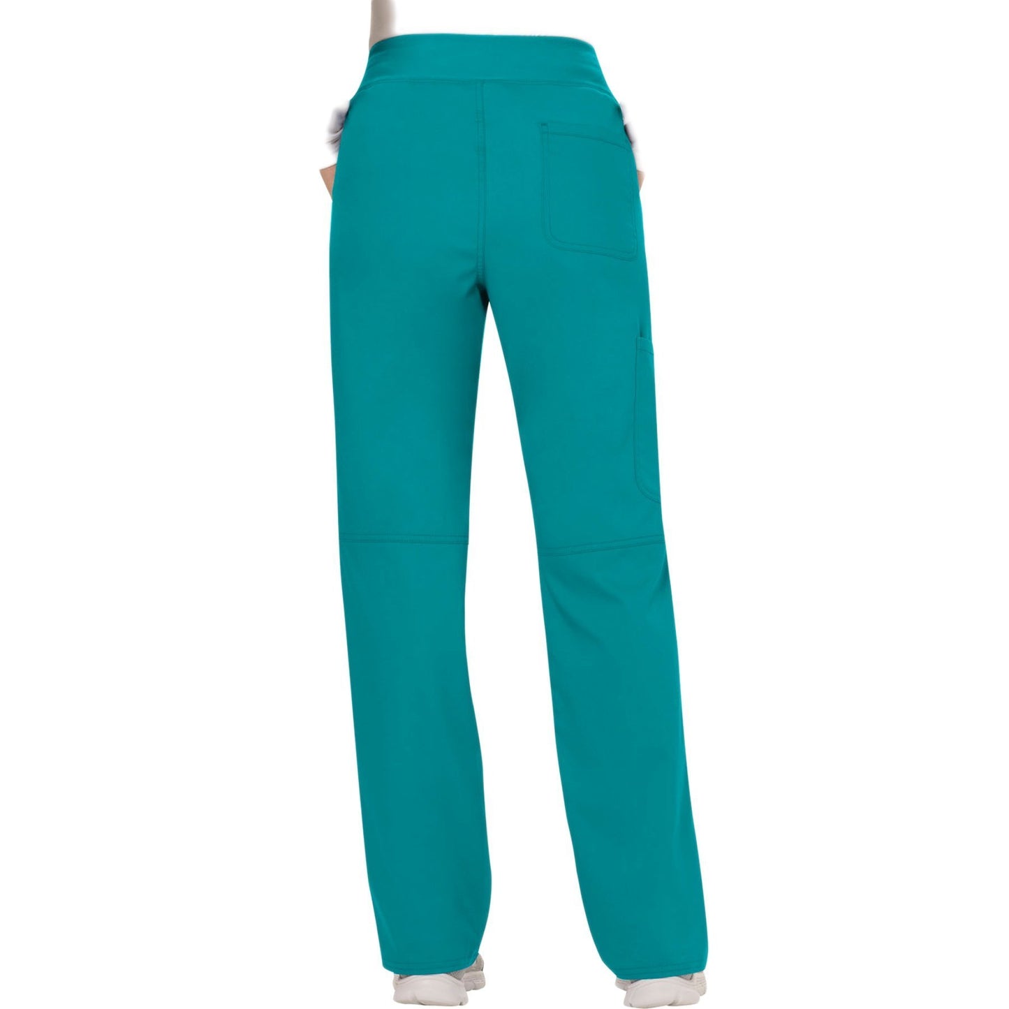 Cherokee Workwear Revolution WW110 Scrubs Pants Women's Mid Rise Straight Leg Pull-on Teal Blue 3XL