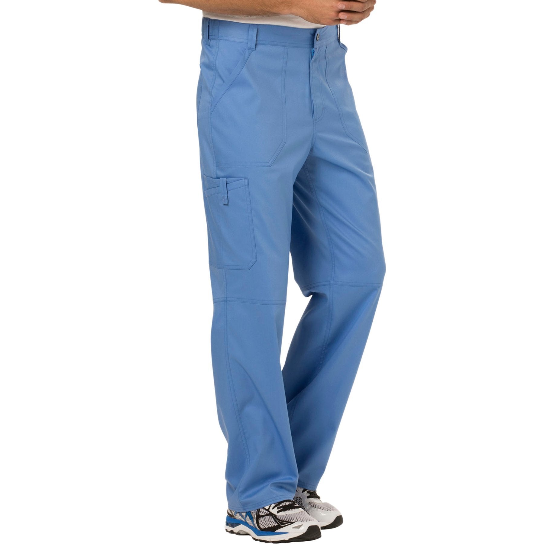 Cherokee Workwear Revolution WW140 Scrubs Pants Men's Fly Front Ciel Blue 5XL