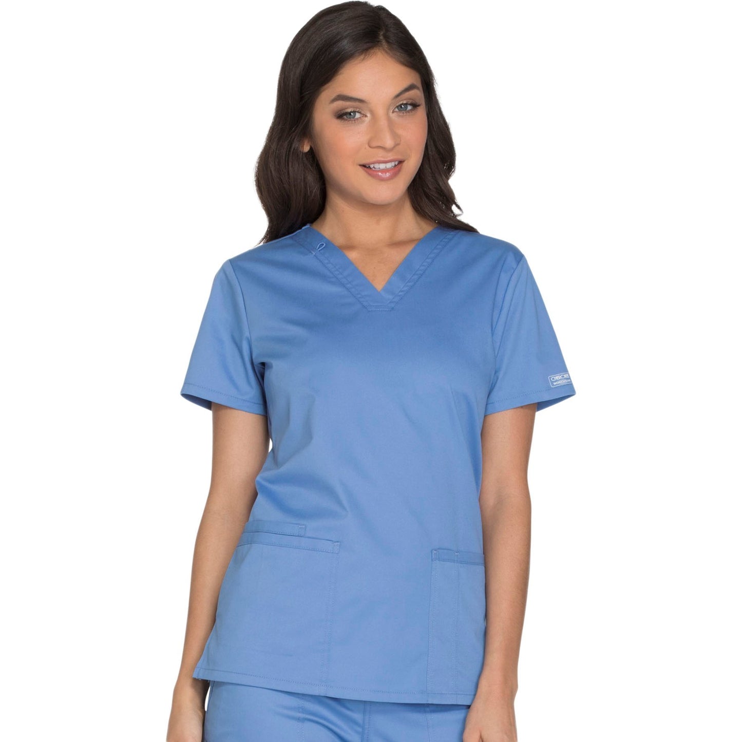 Cherokee Core Stretch WW630 Scrubs Top Women's V-Neck Ciel Blue
