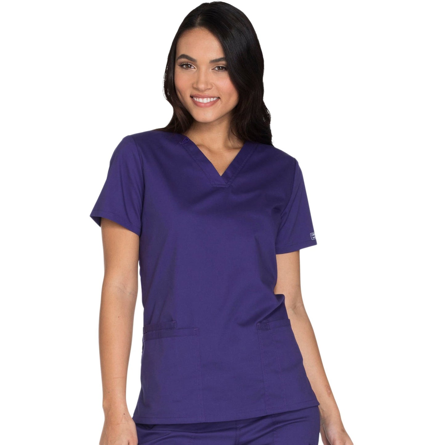Cherokee Core Stretch WW630 Scrubs Top Women's V-Neck Grape