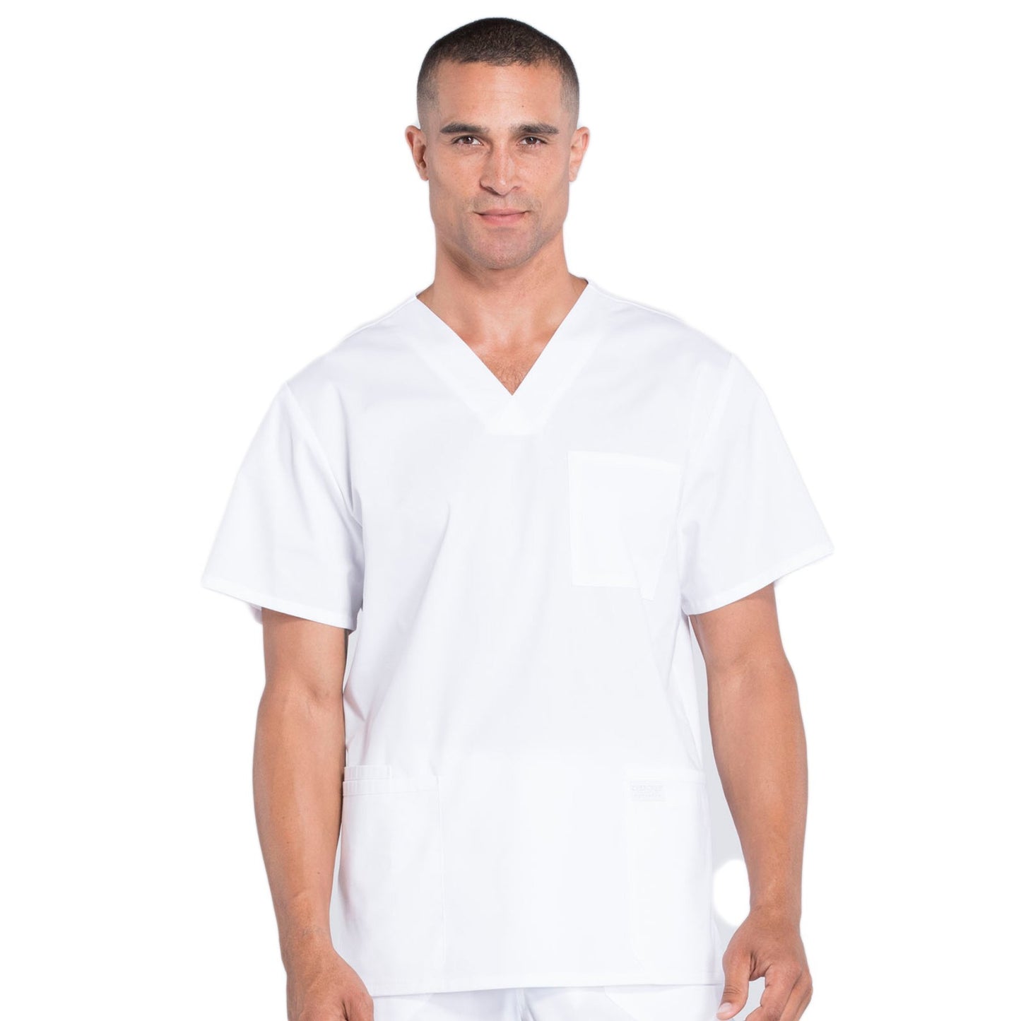 Cherokee Workwear Professionals WW695 Scrubs Top Men's V-Neck White
