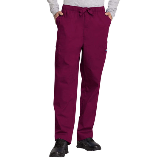Cherokee Workwear 4000 Scrubs Pants Men's Drawstring Cargo Wine