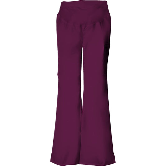 Cherokee Scrub Pants Flexibles Maternity Knit Waist Pull-On Pant Wine Pant