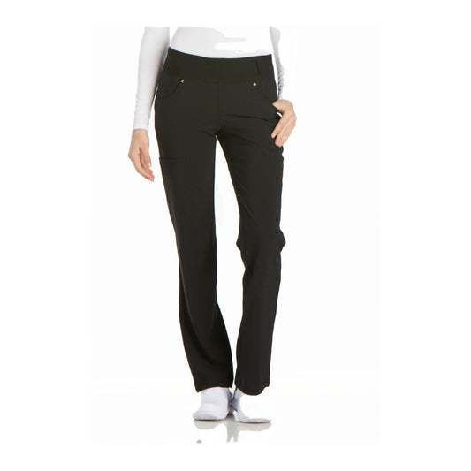 Cherokee Scrub Pants iflex Mid Rise Straight Leg Pull-on Pant Black Pant
