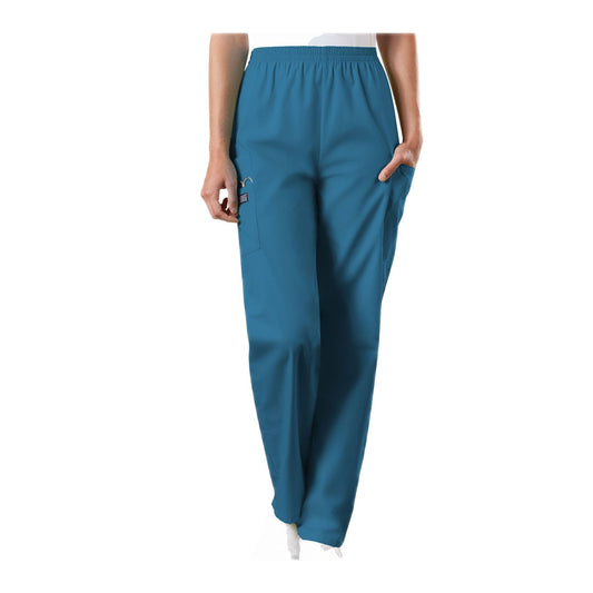 Cherokee Workwear Pant WW Natural Rise Tapered Pull-On Cargo Pant Caribbean Blue Pant