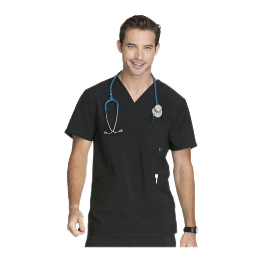 Cherokee Scrub Top Infinity Men V-Neck Top Black Top