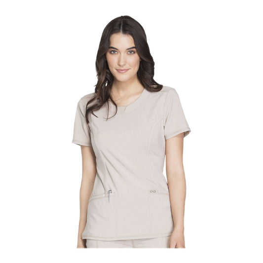 Cherokee Scrub Top Infinity Round Neck Top Khaki Top