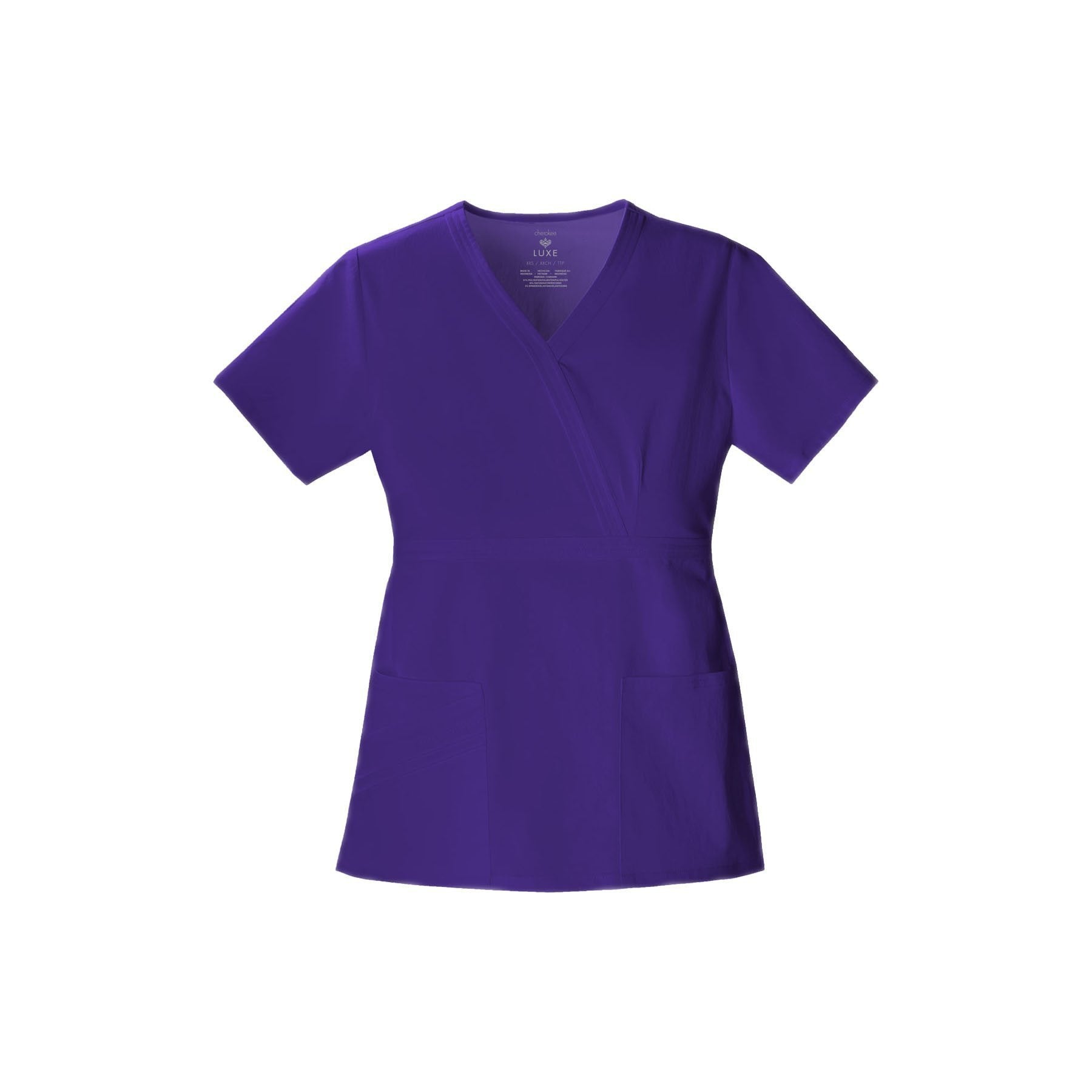 Cherokee Scrub Top Luxe Mock Wrap Top Nu-Grape Top