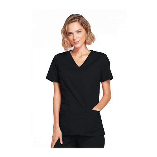 Cherokee Scrubs Workwear 4728 WW Core Stretch Top Modern Classic Black Top