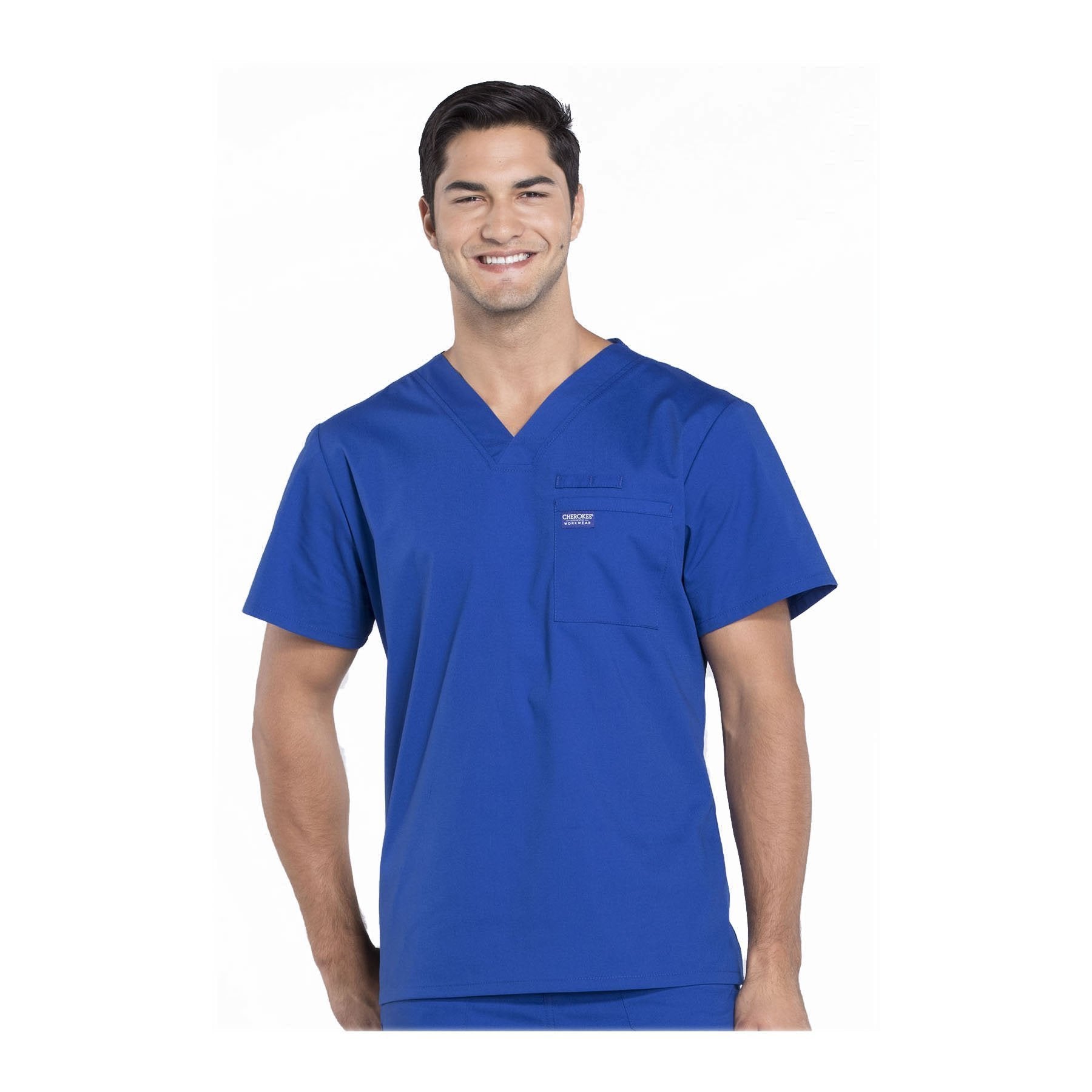 Cherokee Scrubs Workwear WW675 WW Professionals Mens Top Mens Galaxy Blue Top