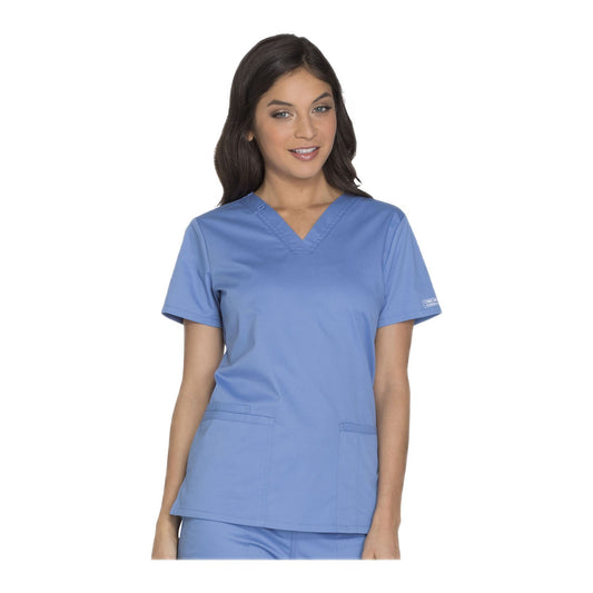 Cherokee Workwear Top WW Core Stretch V-Neck Top Ciel Top