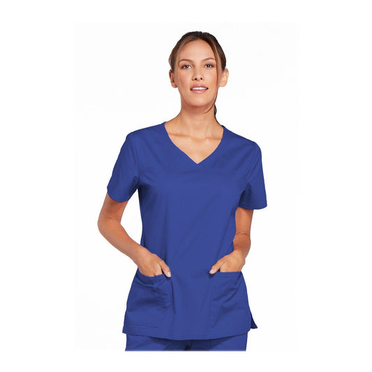 Cherokee Workwear Top WW Core Stretch V-Neck Top Galaxy Blue Top